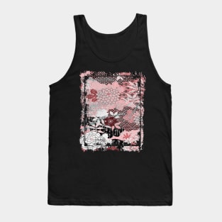 Japanese Floral Pattern Chrysanthemum Cherry Blossom Earth Tone Colors 33 Tank Top